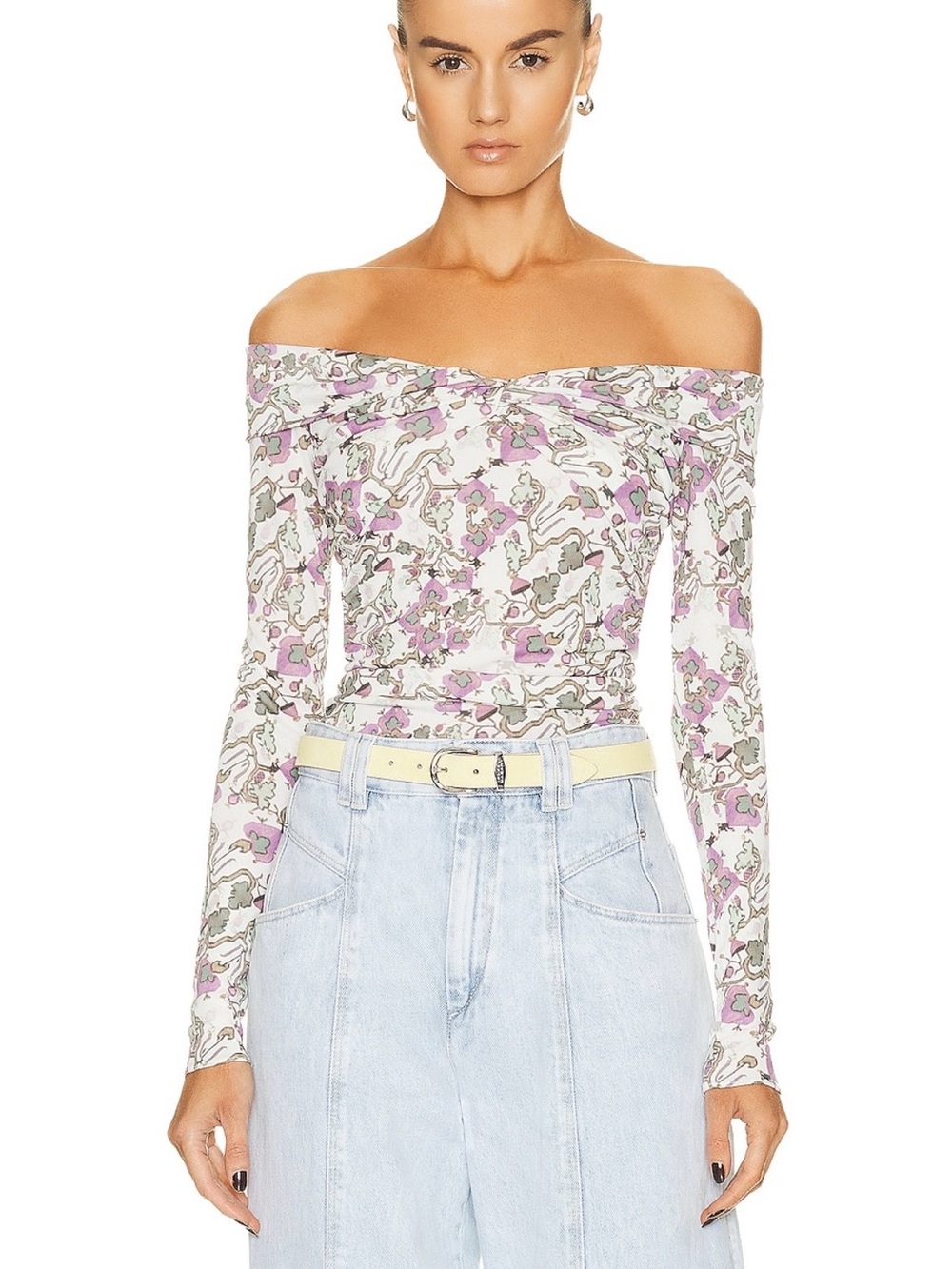 Isabel Marant Jilar Printed Top In White